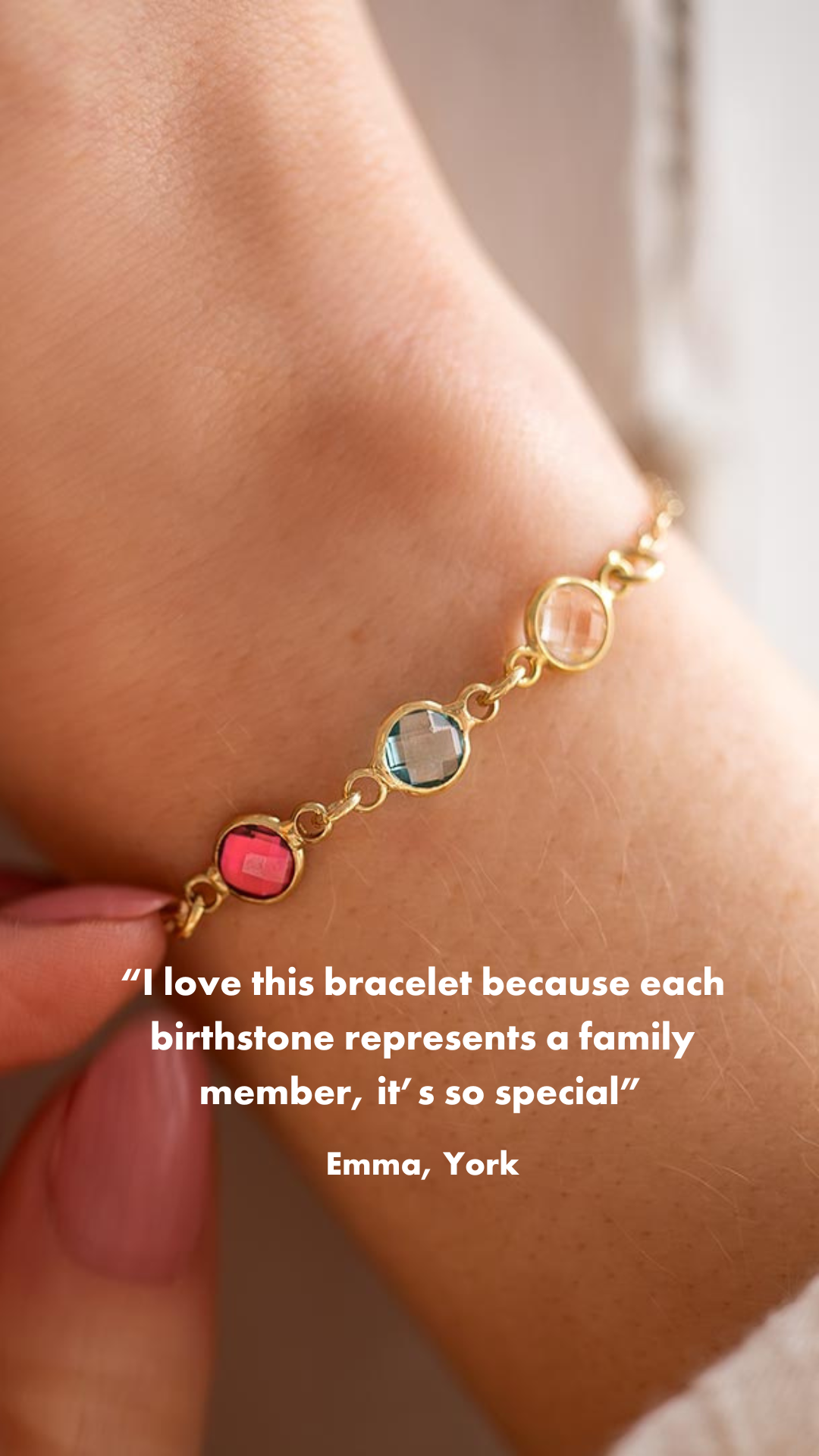 Create Your Own Family Mini Birthstone Personalised Slider Bracelet
