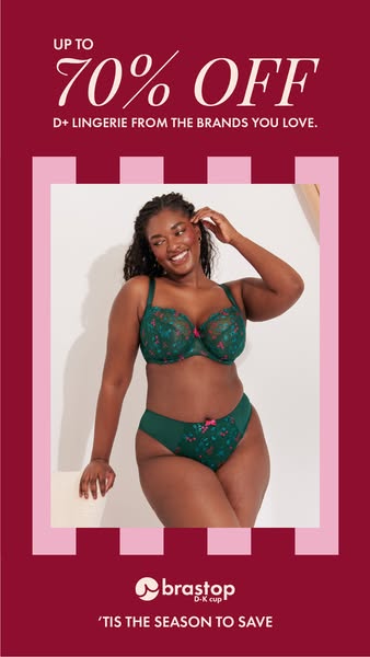 Brastop.com ad: Low stock alert!↓↓↓ UP TO 70% OFF ↓↓↓Fuller bust clearance lingerie from…