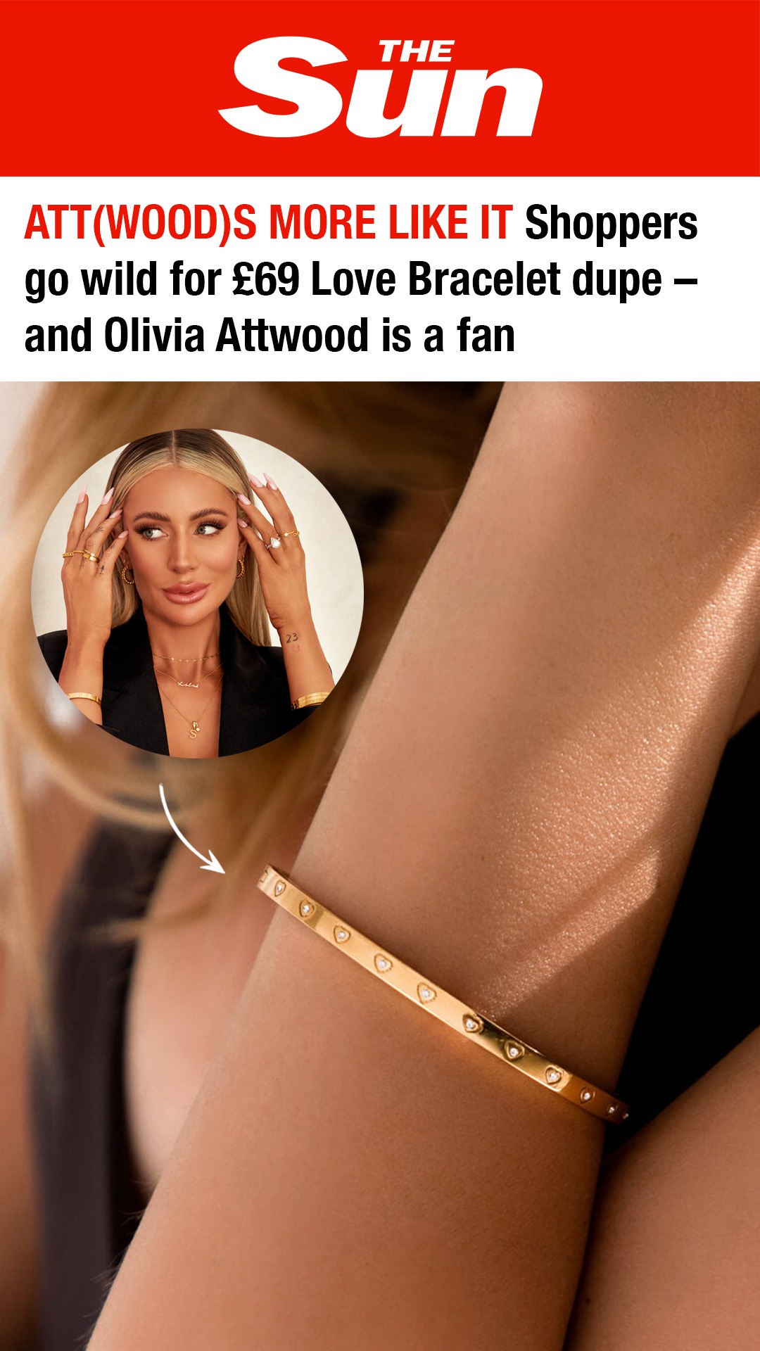 Crystal Heart Bangle