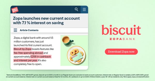 Zopa ad: Biscuit. More dough, less effort