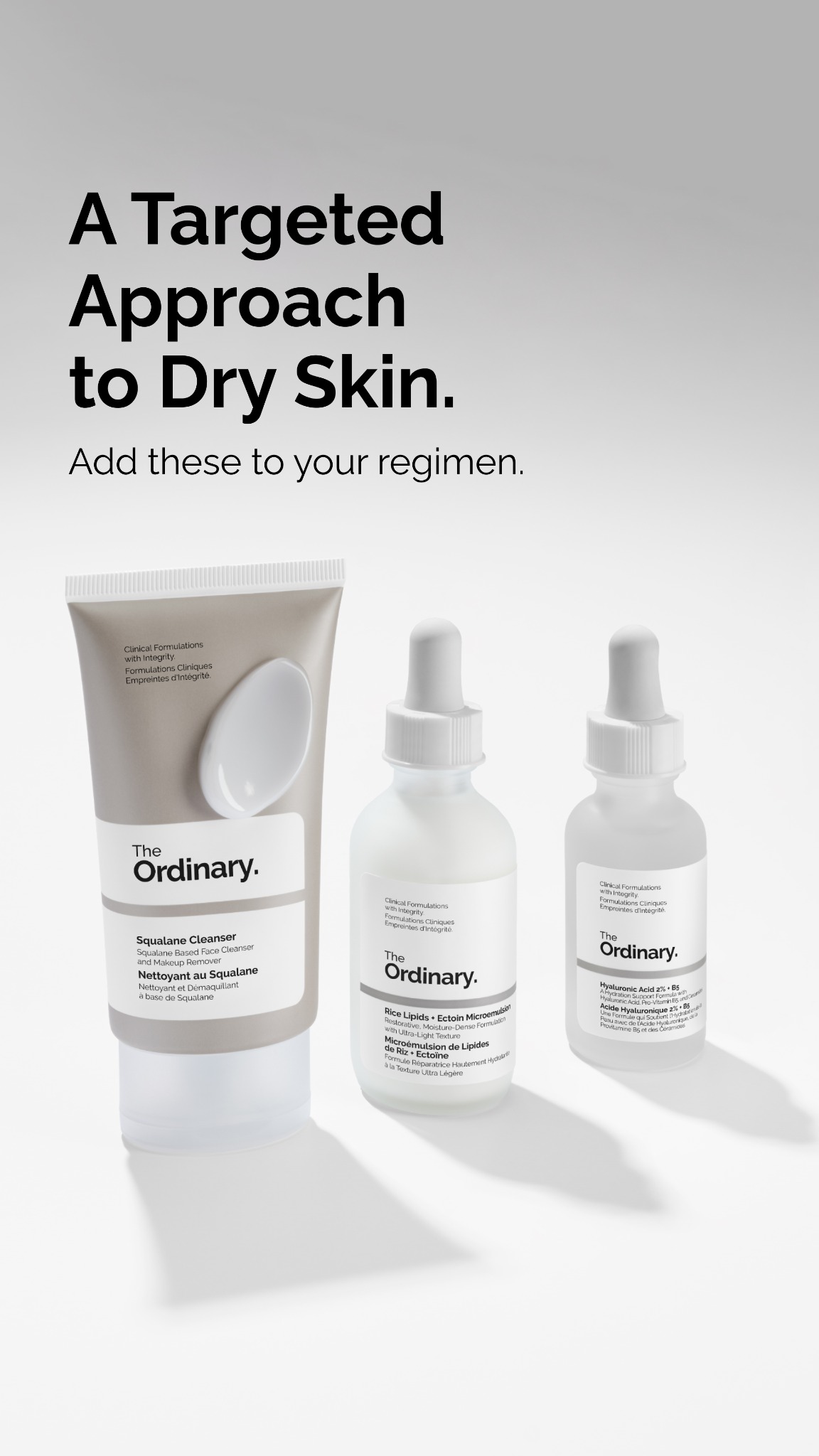 The Ordinary ad: Clear Congested, Oily Skin.