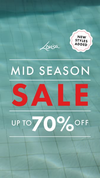 Lovisa ad: Mid Season Sale: Up to 70% Off
