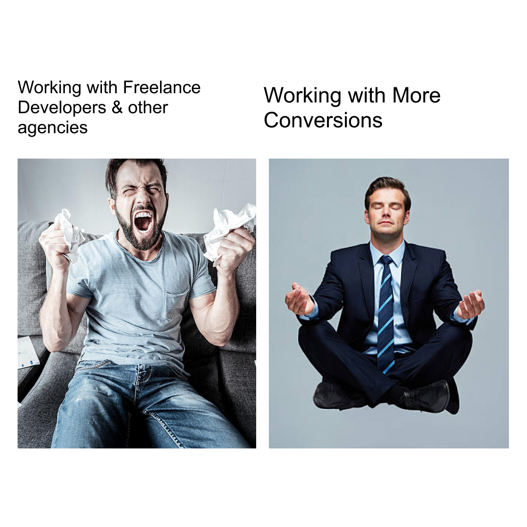 More Conversions ad: Love Us or Ghost Us - Our First Shopify Development Project Together is Free