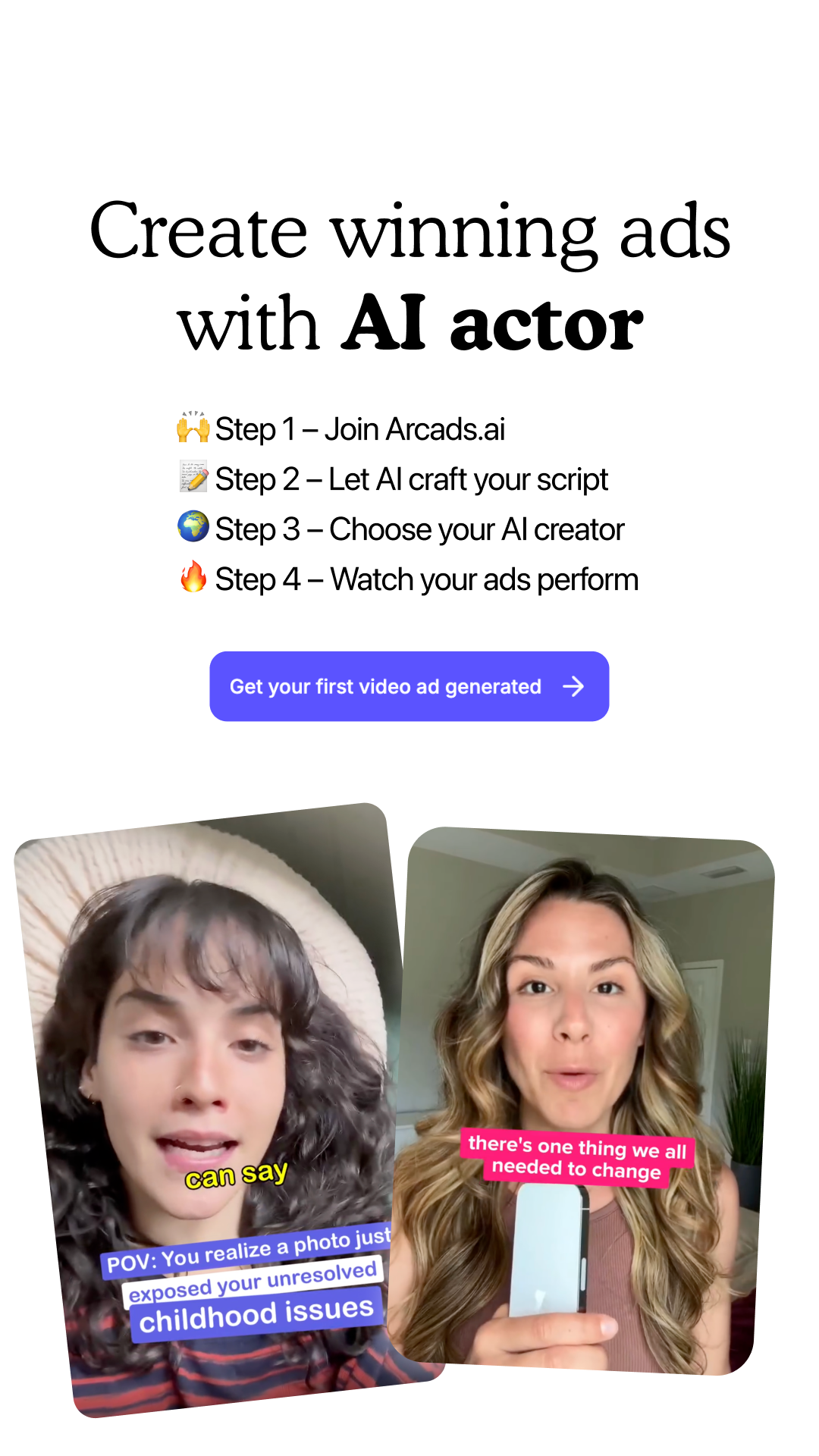Real-Looking AI Video Ads by Arcads AI | AdScan | AdScan.ai