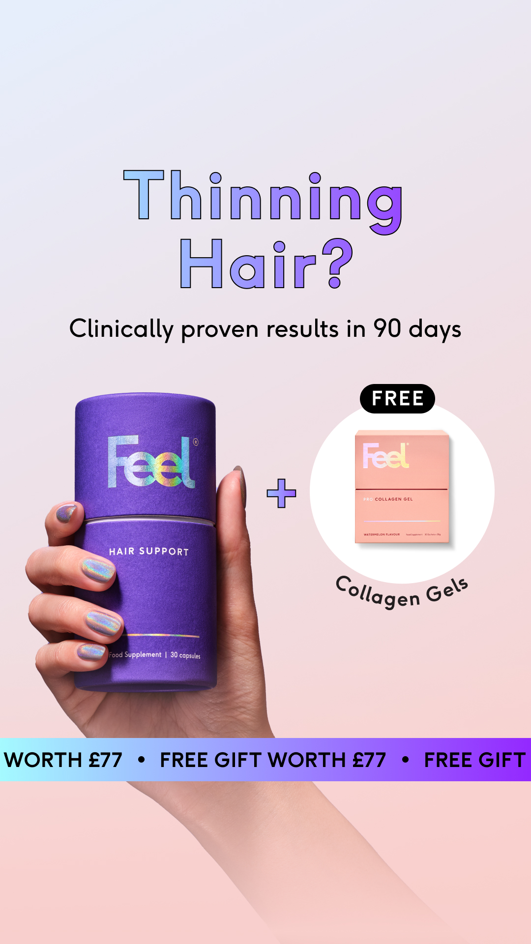 Feel ad: + FREE Collagen Gels Gift With Subscription
