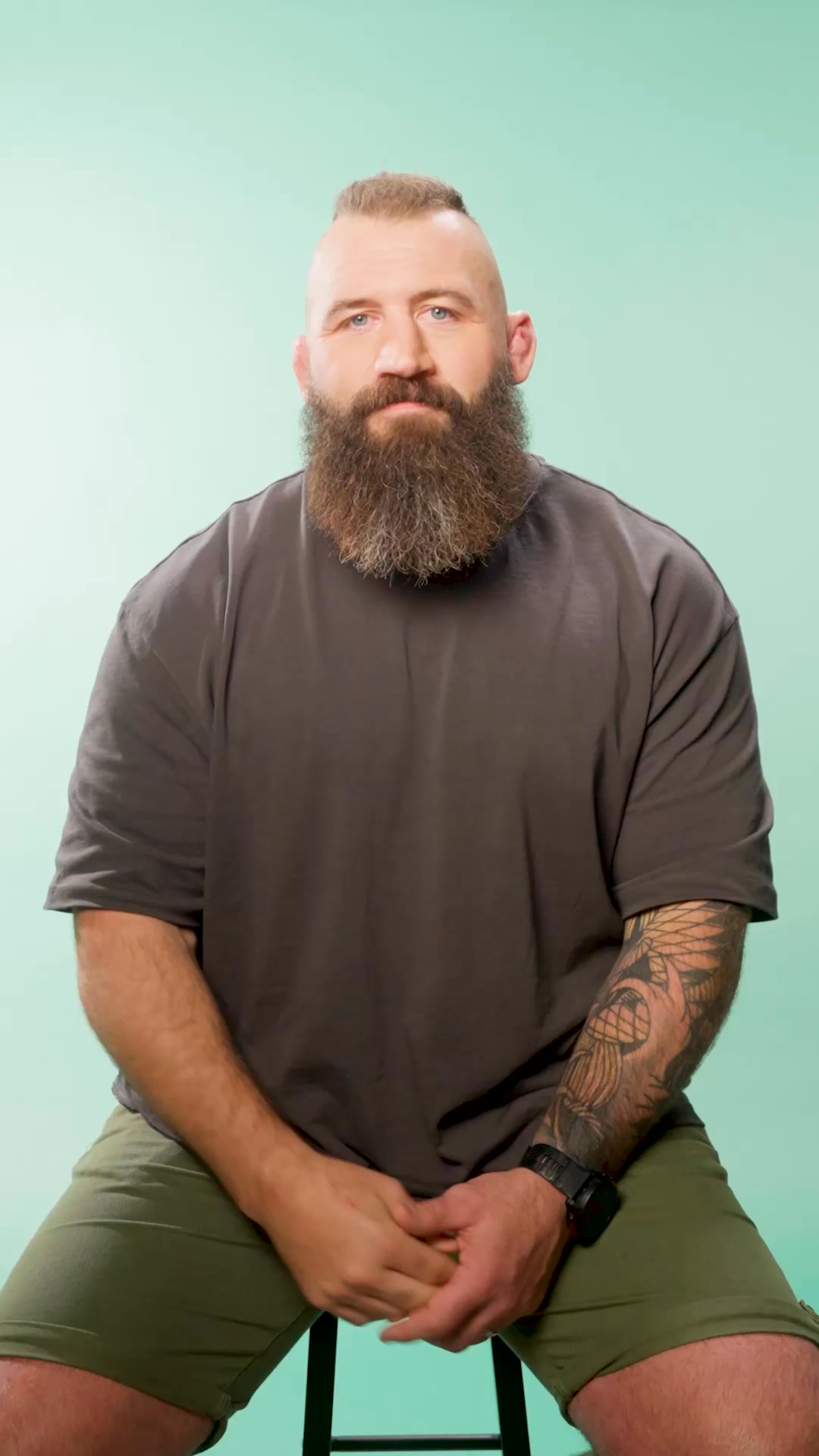 Joe’s way to look after his mohawk